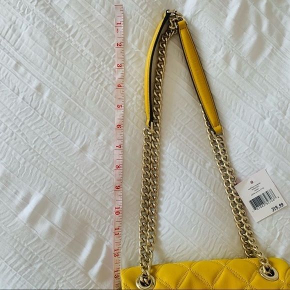 Kate Spade Mustard Yellow Quilted Natalia Chain Bag - Picture 12 of 15